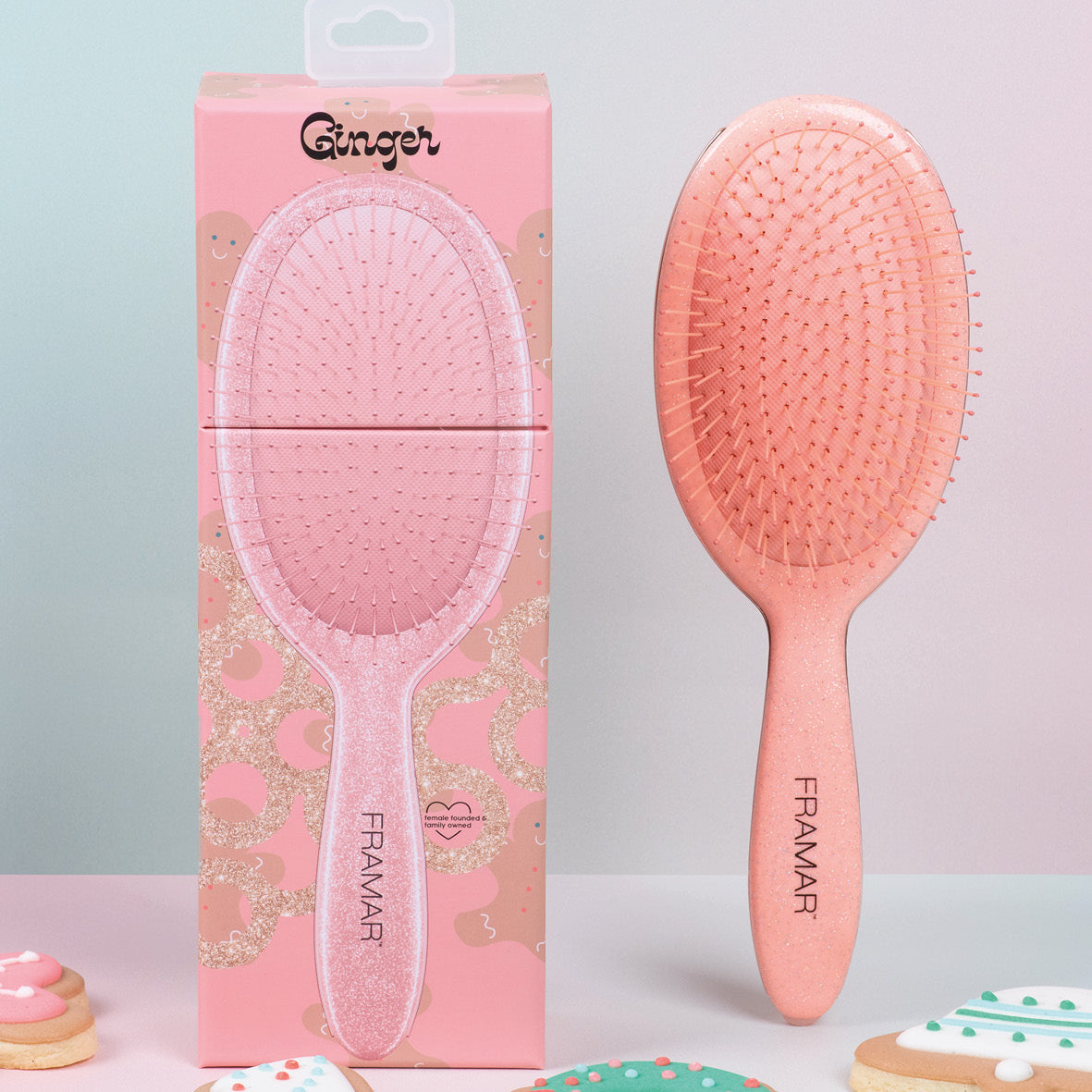 FRAMAR Cookie Cutter Detangle Brush - Ginger tarjous