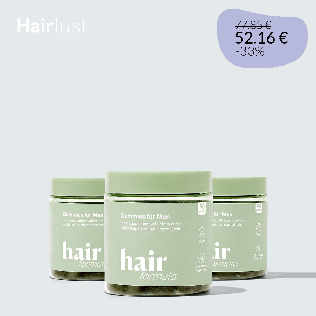Hair Formula Gummies For Men - 3 kuukautta (3 purkkia = 270 gummies) tarjous