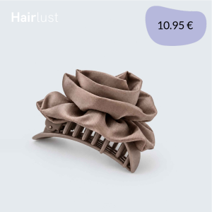 Satin Silk Rose Claw Clip